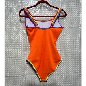 Stunning Popvil Neon Orange One Piece Swimsuit Size S NWT